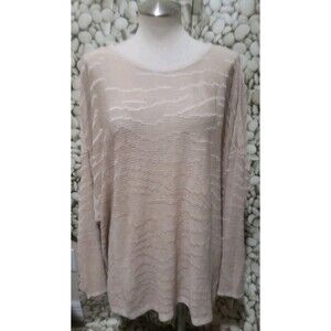 J Jill Pure Jill Top Womens Size 3X Linen Blend Brown Long Sleeve Tunic New